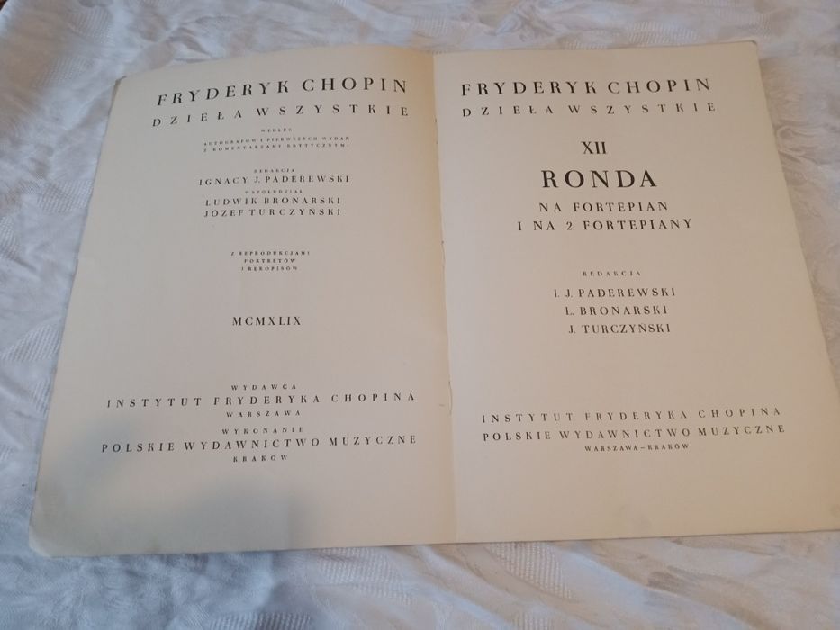 Chopin dzieła wszystkie Paderewski rondo