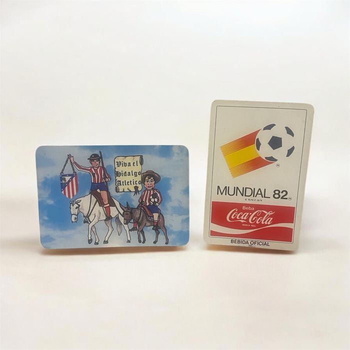 Lote 2  Calendários de Bolso Vintage: Mundial 82 Coca-Cola + Atlético de Madrid