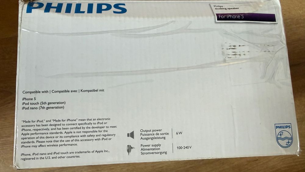 Głośnik przenośny Philips DS1155/12 . Moc: 6 W. Złącza: USB, Lightning