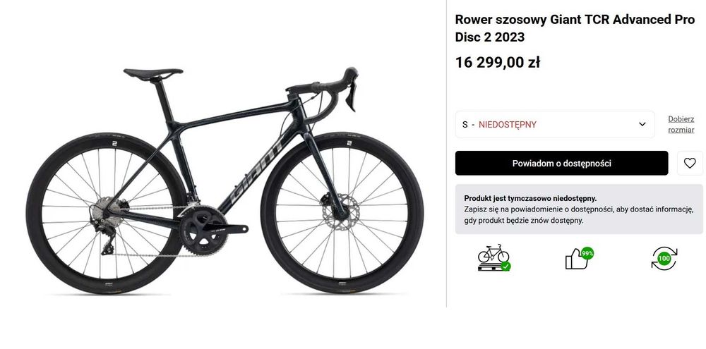 Rower szosowy Giant TCR Advanced Pro Disc 2 2023 Karbon Rach jak Nowy!