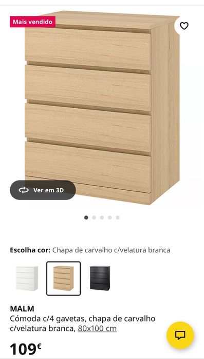 Cómoda c/4 gavetas IKEA