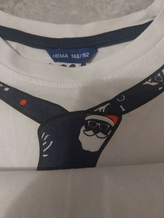 Koszulka swiateczna biala 146/152