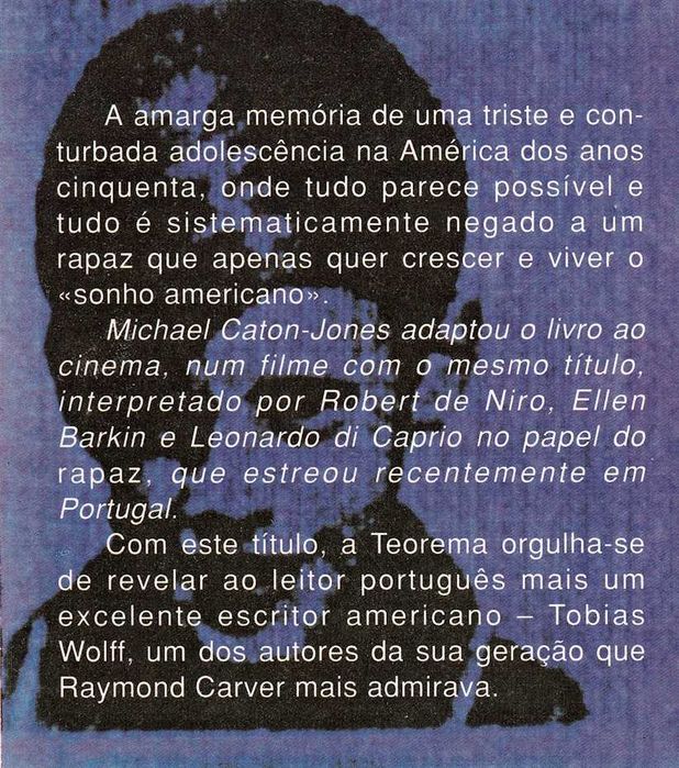Livro A Vida Deste Rapaz de Tobias Wolff, adaptado ao cinema [Portes Grátis]