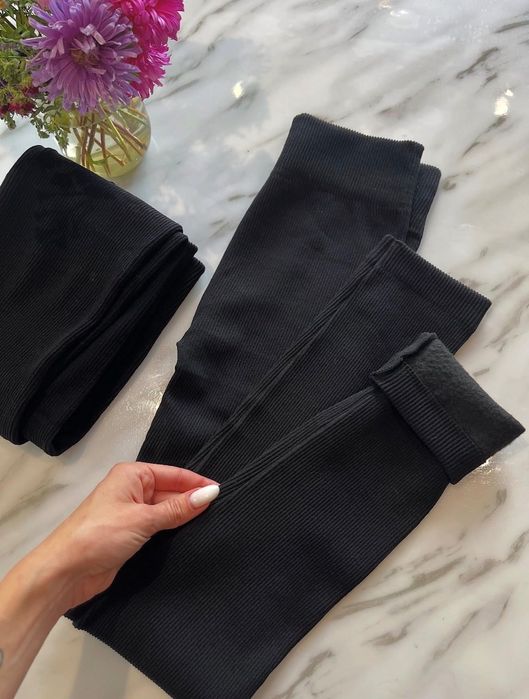 ‼️УТЕПЛЕНІ‼️ Лосіни на флісі жіночі в рубчик. Безшовні легінси.