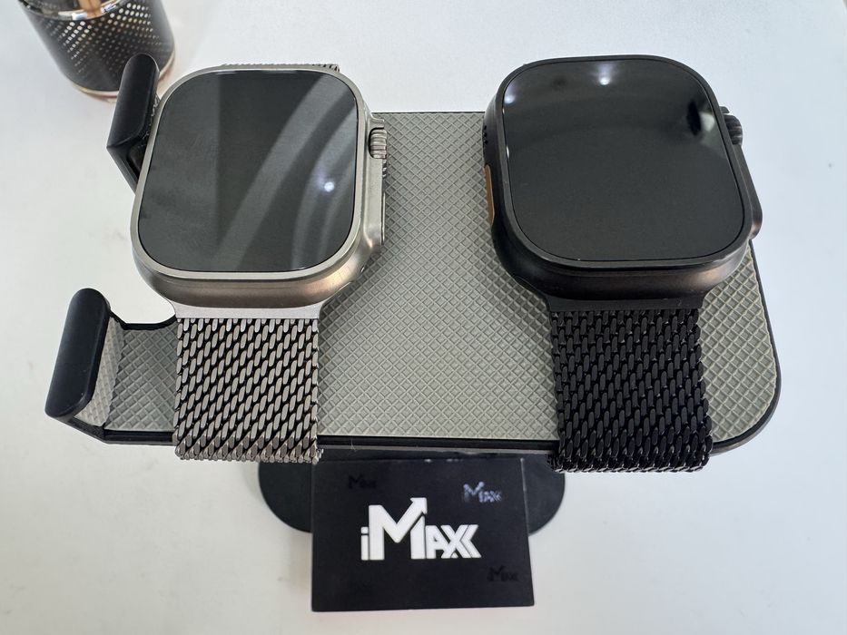 Apple Watch Ultra 2 49 Black Natural Titanium Milanes Loop MX5V3 MX5R3