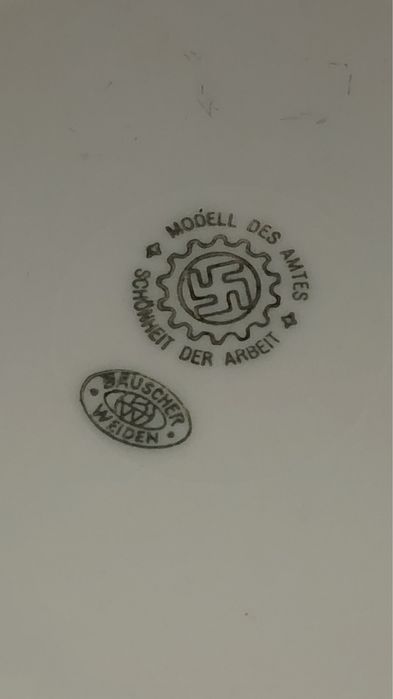 Stary kolekcjonerski talerz niemiecki Deutsche Werke Kiel druga wojna