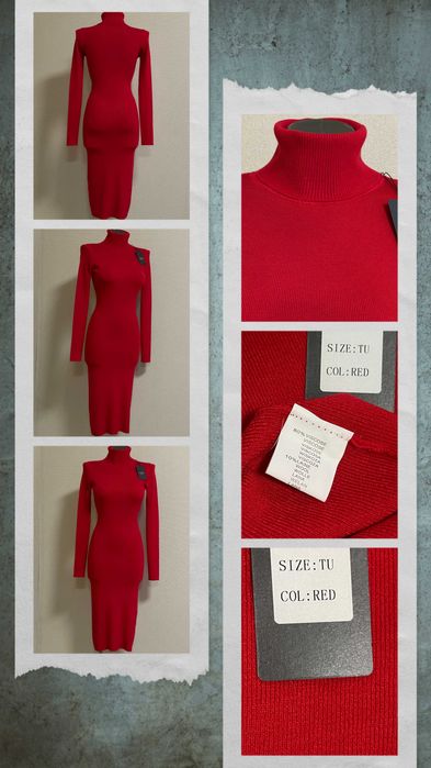 Облягаюча,ефектна сукня-гольф у мікро рубчик, віскоза, вовна,на XXS-M