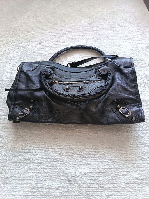 Czarna Torebka Motocyklowa z Ćwiekami | Vintage City Bag Y2K Grunge | Do ręki i na ramię