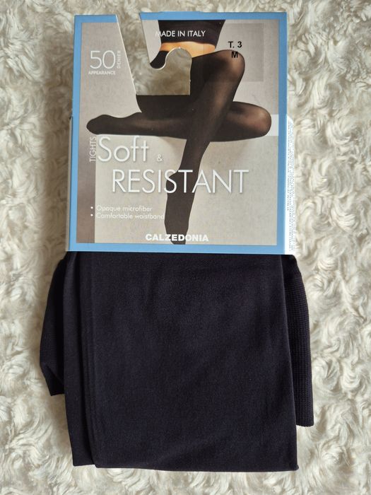 2 szt rajstopy Calzedonia M czarne 50 den microfibra comfort waistband