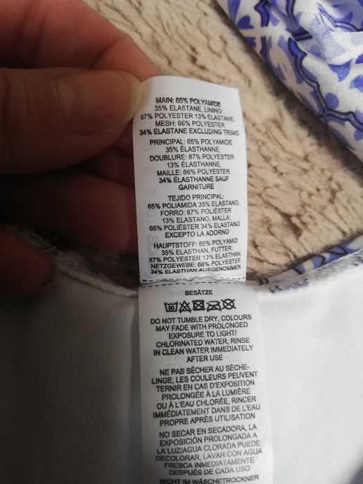 Asos Design strój kąpielowy w niebieski kafelkowy rozm. 40