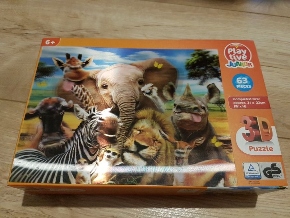 Puzzle 3 D zwierzęta safari