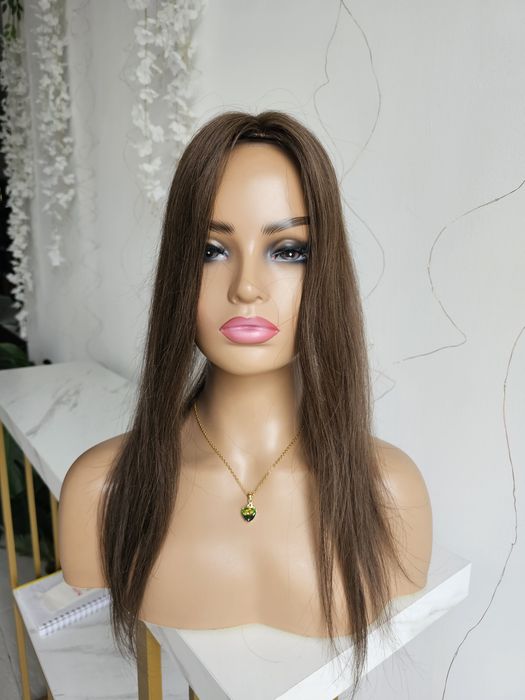 Tupet topper z włosów naturalnych Ola ciemny blond 52cm