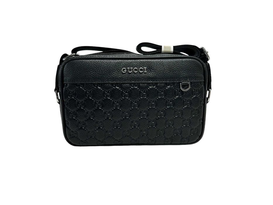 Чоловіча сумка Gucci через плече шкіряна messenger  | гучі клатч месенджер
