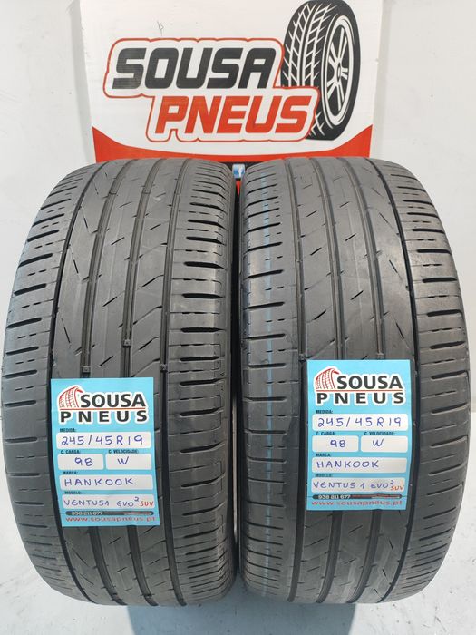 2 pneus semi novos 245-45R19 Hankook - Oferta dos portes