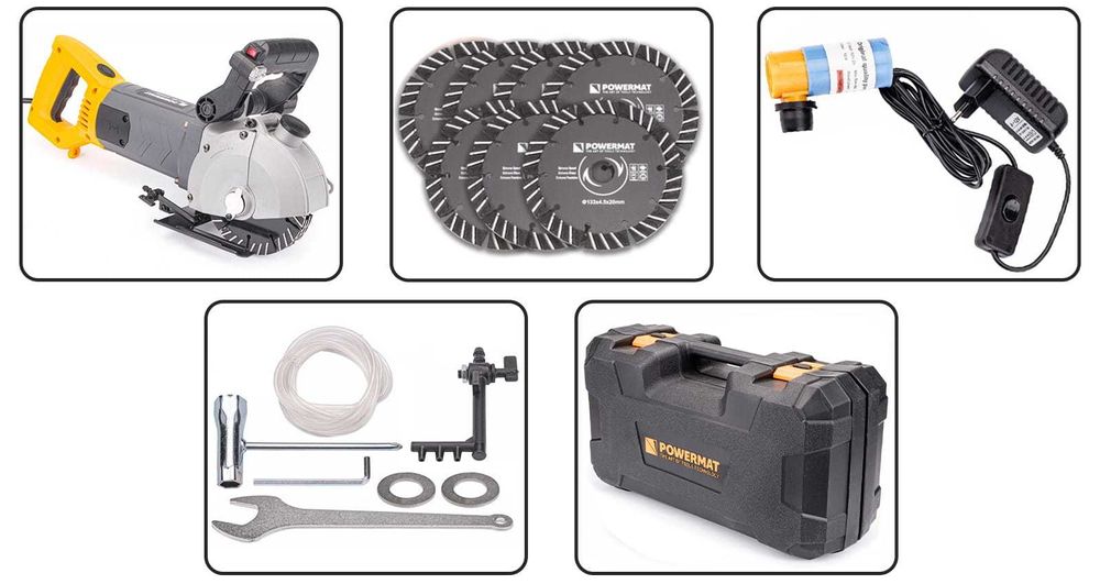 POWERMAT Bruzdownica Regulacja Bruzd Zraszanie Tarcz 3000w PM0908