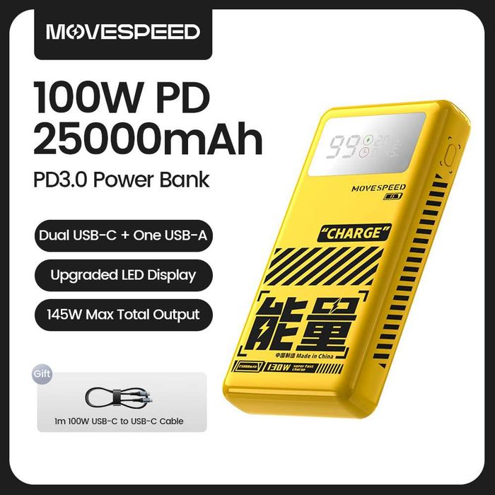 145W PD 25000mAh (MOVESPEED) Energy Planet Power Bank.