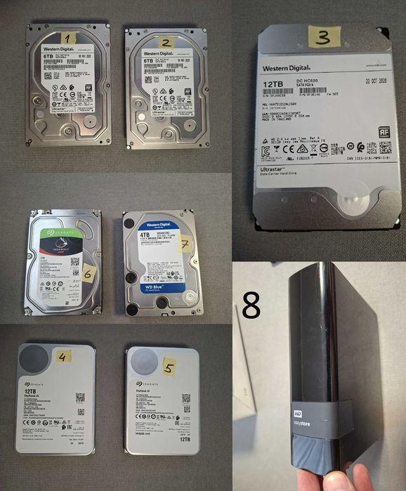 Жорсткий диск HDD 3TB, 4TB, 6TB, 12TB Western Digital (WD), SEAGATE