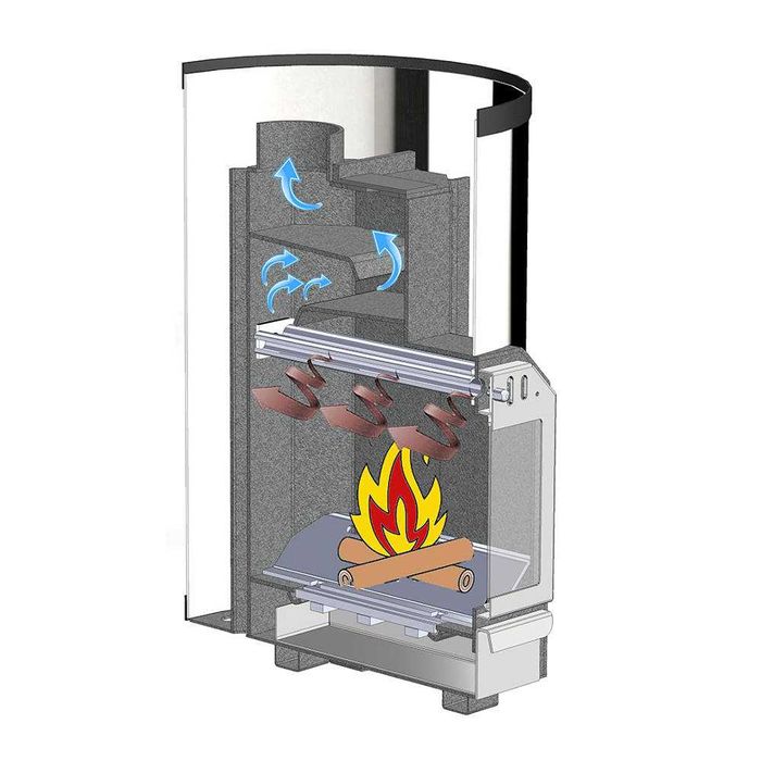 Tunelowy piec do sauny na drewno COZY 12 O-TW do 13 m3 TUV - 40% opału