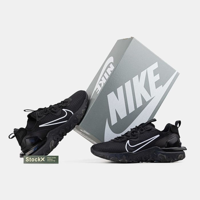 Кросівки вологостійкі Nike React Vision Black/White premium | Кроссовки Найк чоловічі