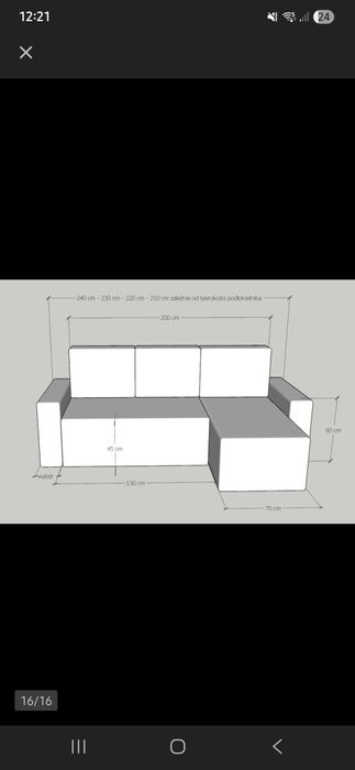 Narożnik,rogówka grafitowa