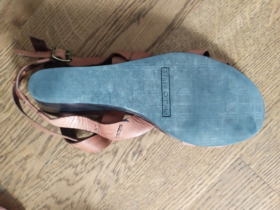 sandaly koturnie Marc O Polo 38 skorzane brazowe kostke