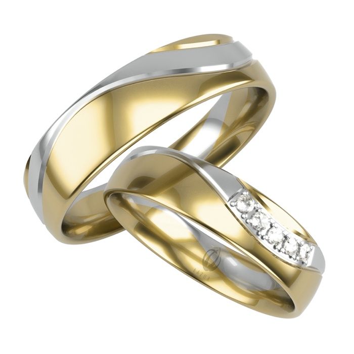 Obrączki klasyczne półokrągłe z soczewką 6 mm złote próba 333 8K