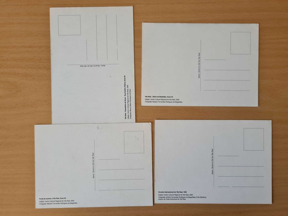 4 postais ilustrados de Vila Real (reproduções)