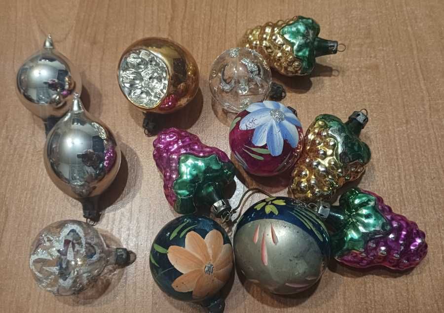 Stare bombki szklane Vintage PRL 12 sztuk