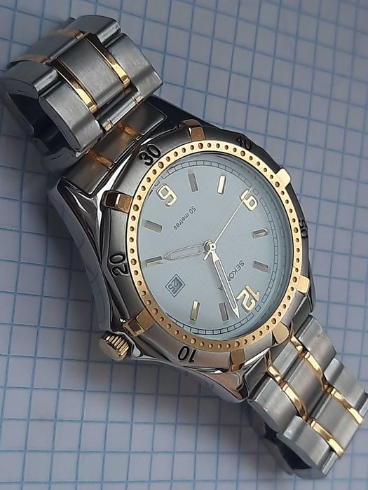 Вінтажний чоловічий годинник Seconda з коробкою та документом