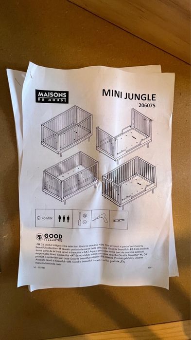Berço evolutivo Maisons du Monde MINI JUNGLE 70 × 140 cm