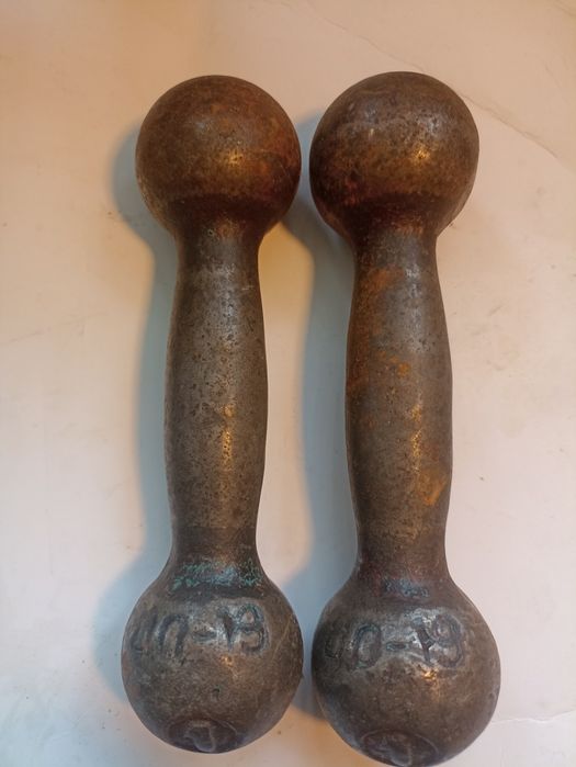 Гантели литые, чугунные СССР.