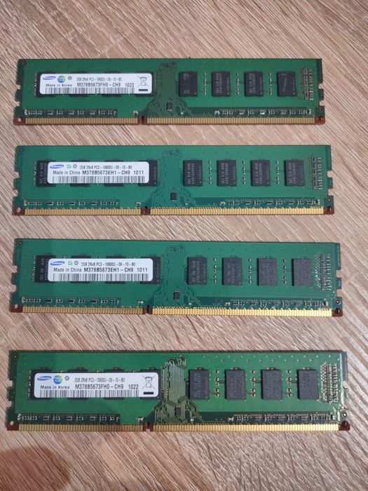 Memória RAM 4 x 2Gb Pc3-10600 Ch9