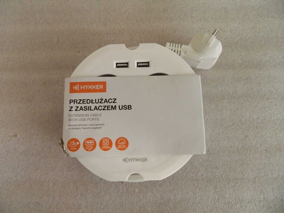 Przedłużacz z zasilaczem USB Hykker