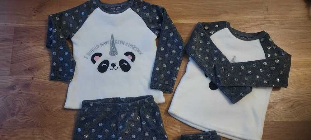 2 x Nowy komplet dres  polarowy dres 116 dla bliźniaczek