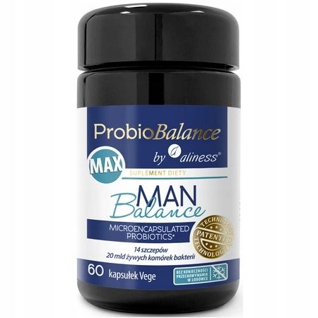 aliness probiobalance max probiotyk dla mężczyzn 20 mld 13 szczepów 60 kaps