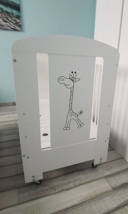 Łóżeczko niemowlęce Klupś Żyrafka białe 120 /60 cm