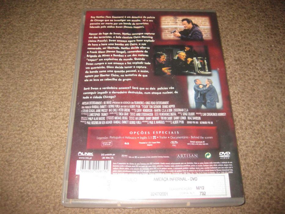 DVD "Ticker - Ameaça Infernal com Steven Seagal/Raro!
