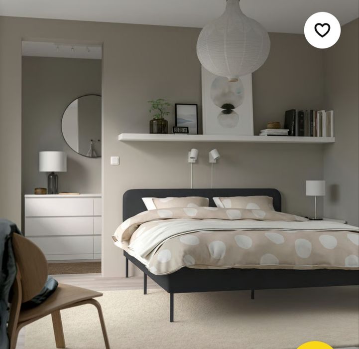 Cama estofada SLATTUM IKEA + colchão