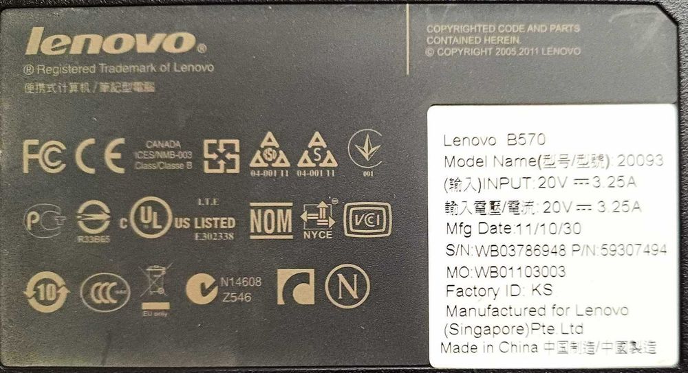 Laptop Lenovo B570
