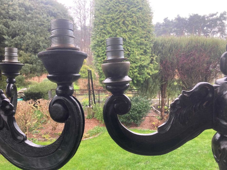 Ręcznie robione 2 eleganckie drewniane lampy