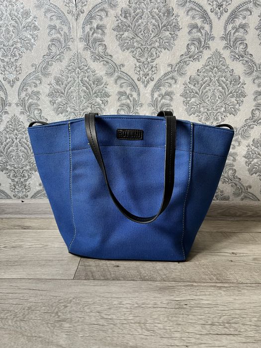 Сумка, шолдер, синя текстильна