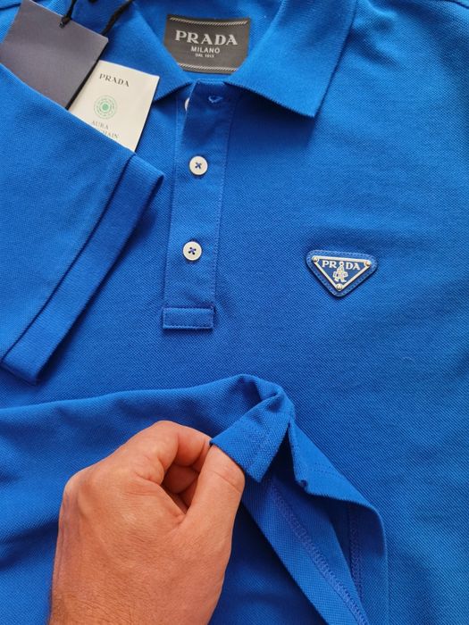 Prada koszulka polo chabrowa