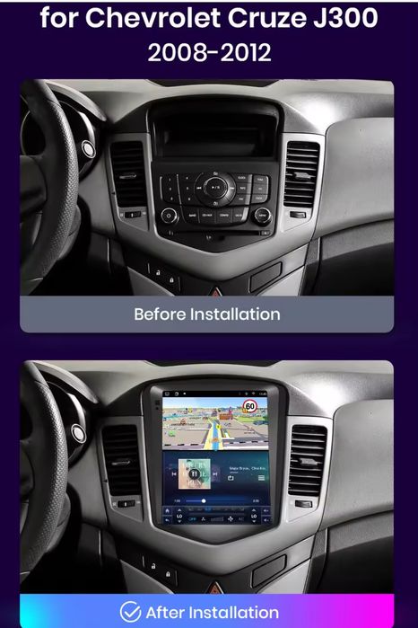 Rádio android tipo tesla Chevrolet Cruze J300 CARPLAY WIFI GPS 2/32GB