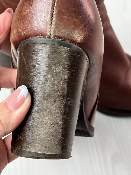 Brązowe skórzane ocieplane botki Acord Lavorazione Artigiana 39