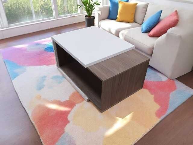 Mesa de Centro Branco/Rústico | Nova | Já Montada | Entrega Grátis