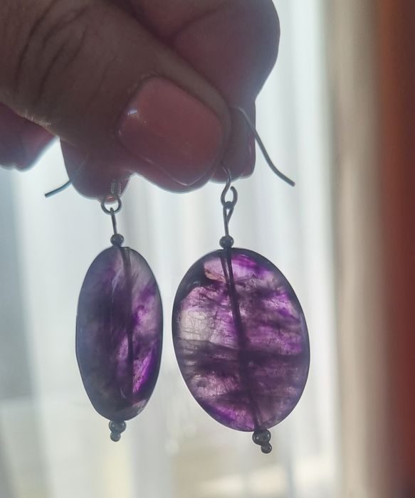 Srebrne kolczyki z ametystów 925