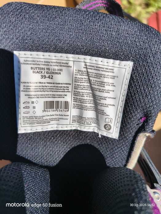 Łyżworolki Coolslide Butters YG r. 39-42 (regulowane) – jak nowe!