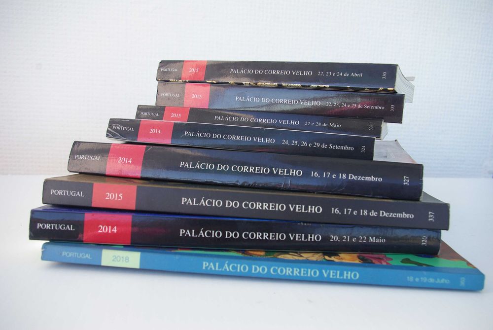 8 Catálogos leilões Palácio do Correio Velho, Anos 2014,15,18