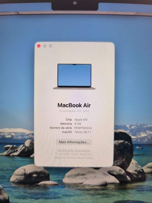 MacBook Air 15" M3 2024 | 8GB RAM | 256GB | Impecável