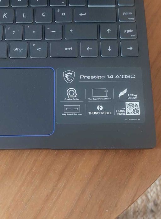 Portatil MSI Prestige 14 i7 GTX 1650 16GB RAM SSD 2TB Windows 11 Pro